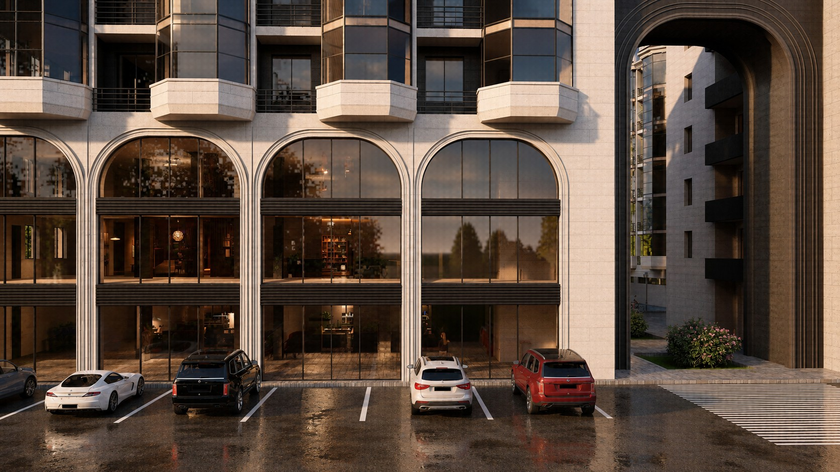 Arched triple-height commercial ground floor