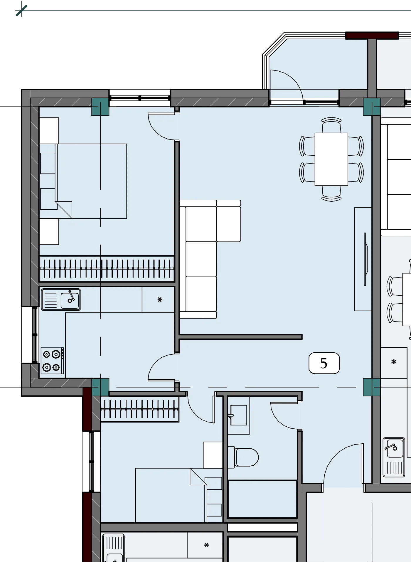 Floor plan of apartment NT-B02-F06-U05