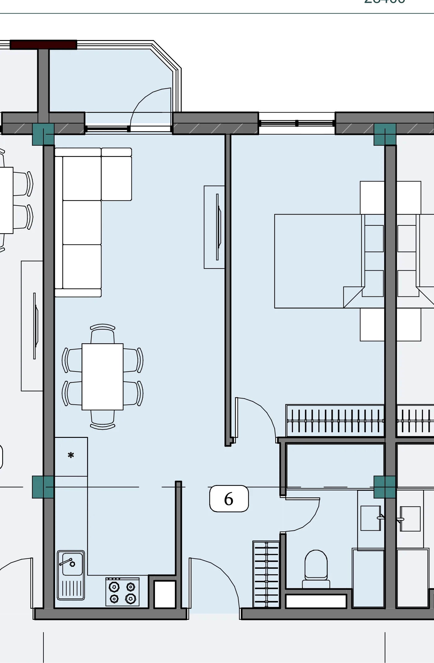 Floor plan of apartment NT-B02-F05-U06