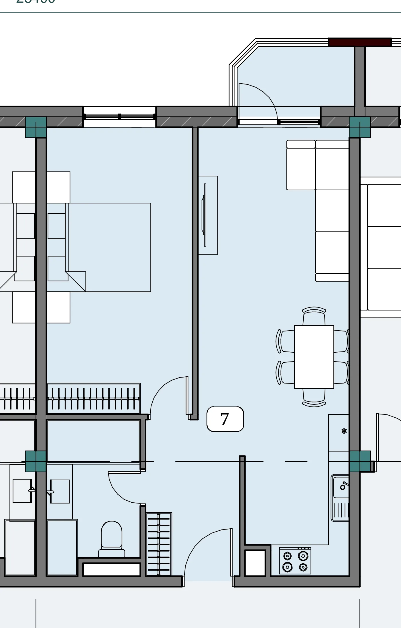 Floor plan of apartment NT-B01-F06-U07