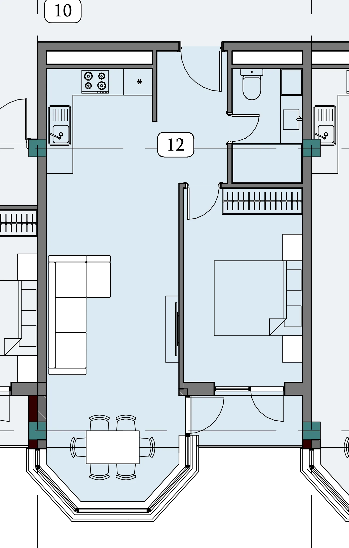 Floor plan of apartment NT-B06-F02-U02