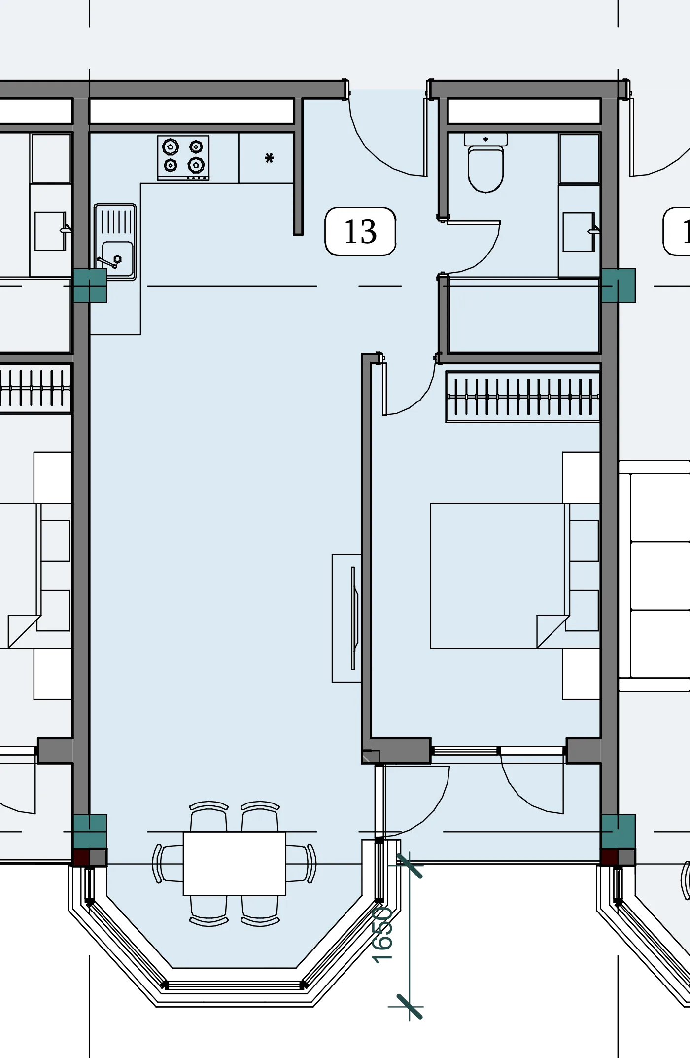 Floor plan of apartment NT-B06-F02-U03