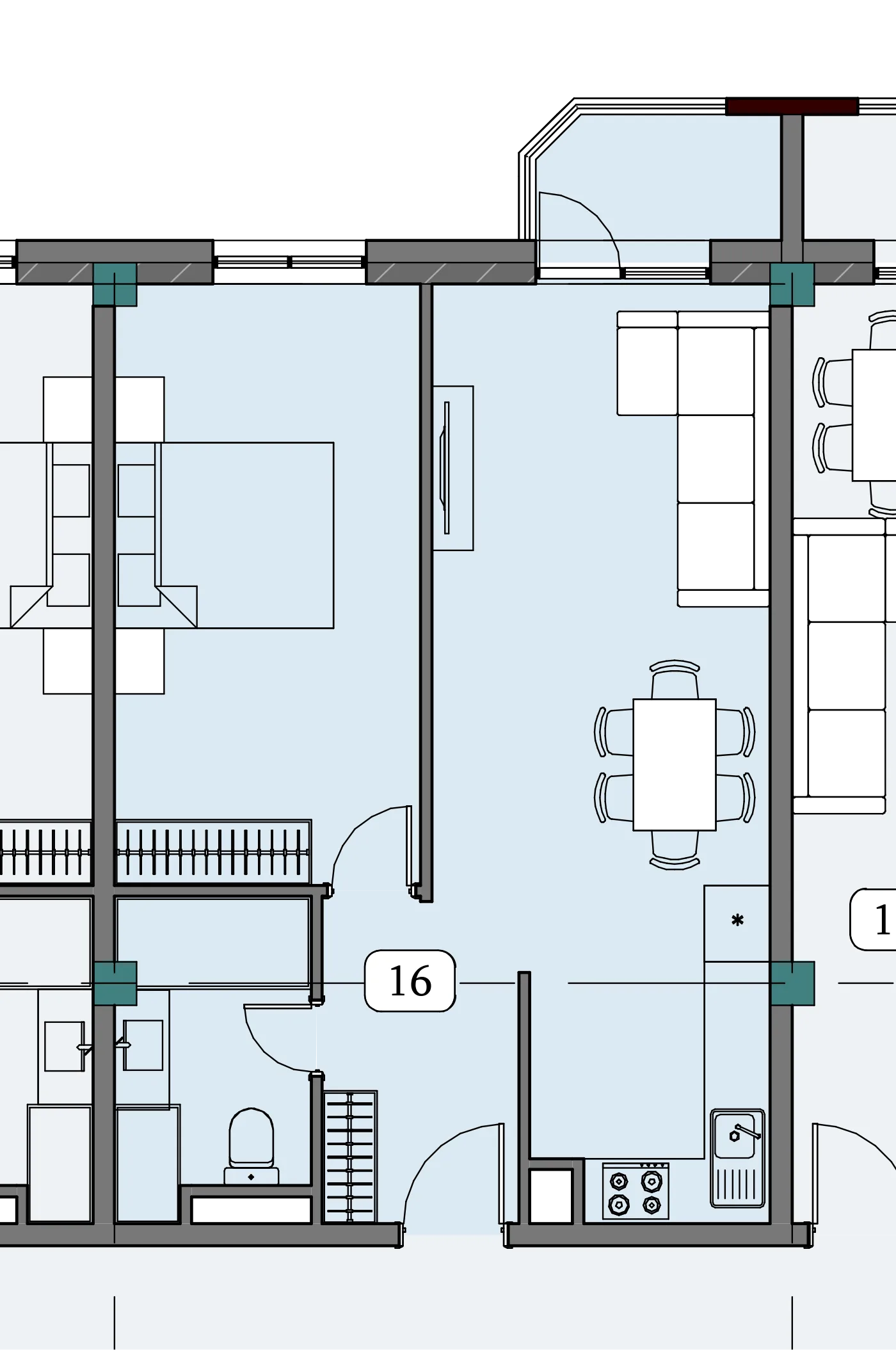 Floor plan of apartment NT-B10-F02-U06