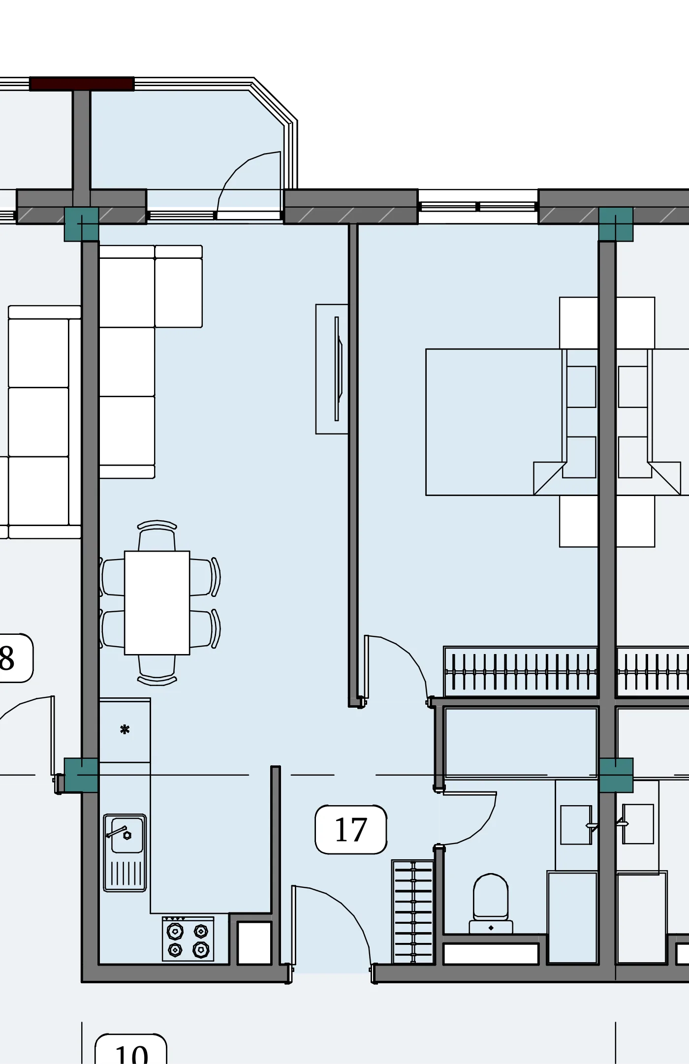Floor plan of apartment NT-B04-F02-U07