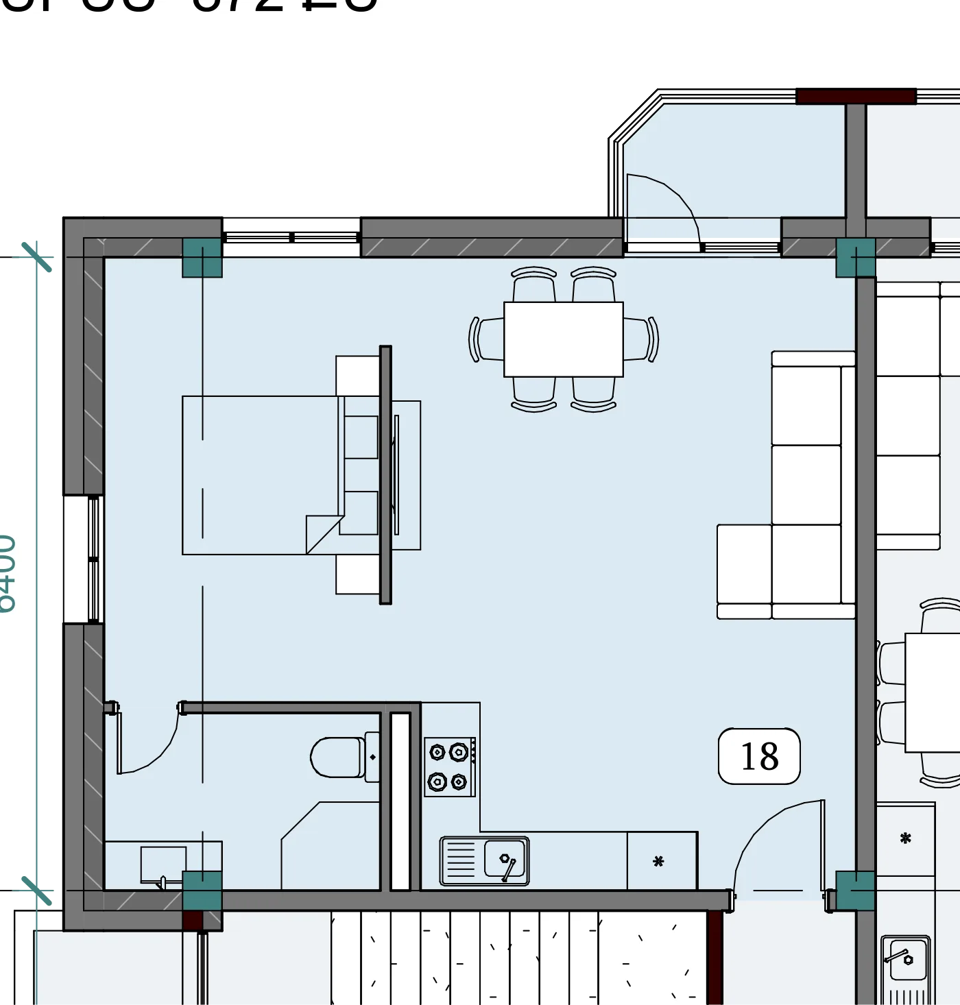 Floor plan of apartment NT-B08-F02-U08