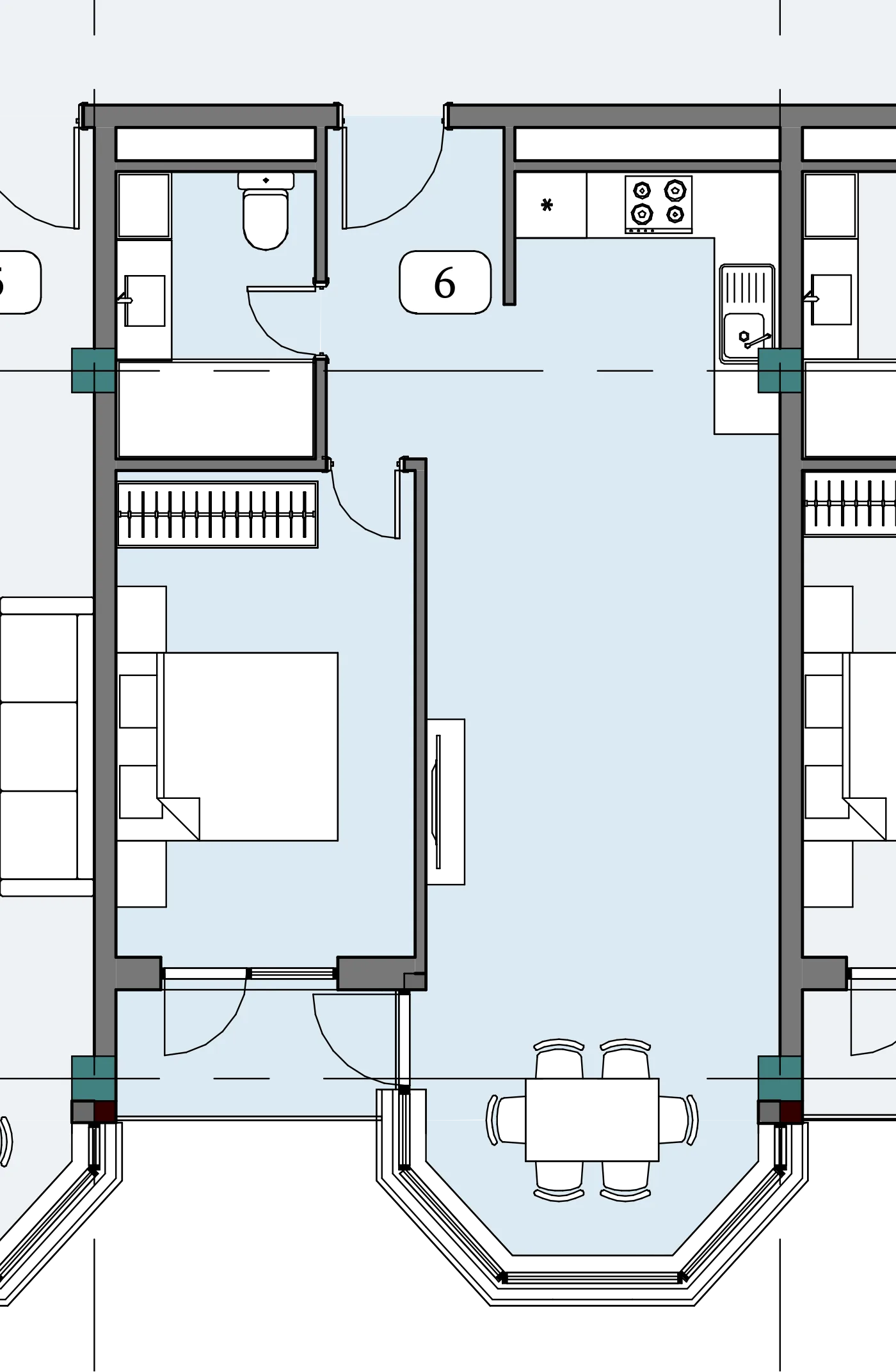 Floor plan of apartment NT-B03-F02-U06