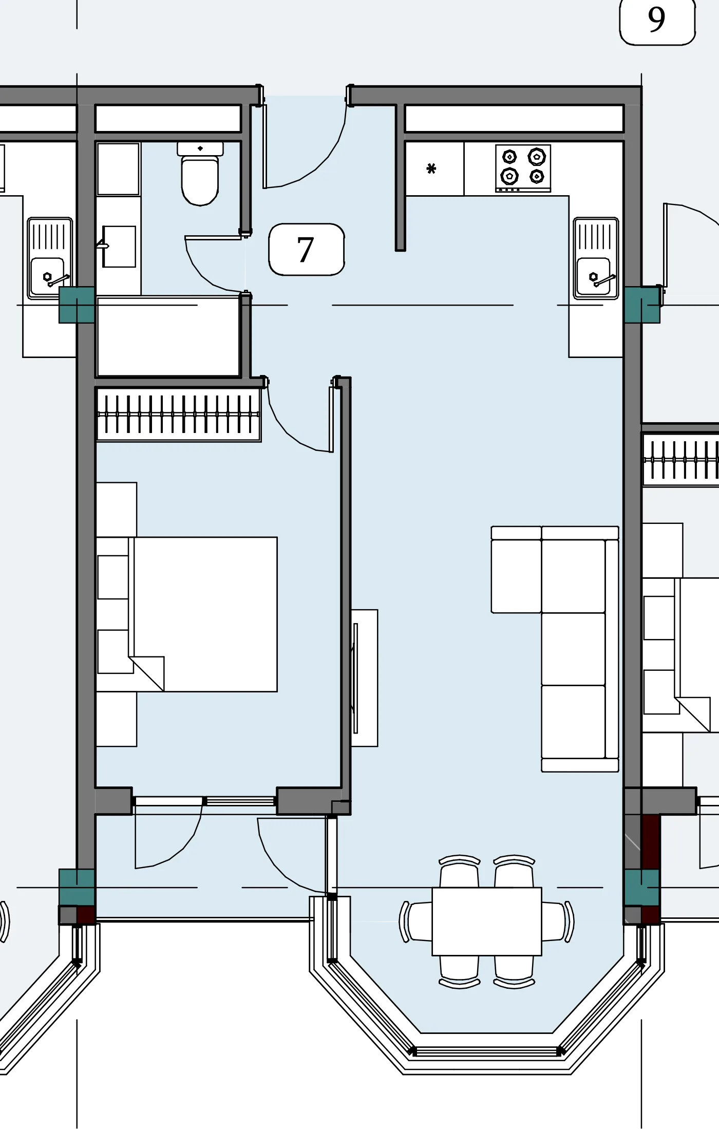 Floor plan of apartment NT-B03-F02-U07