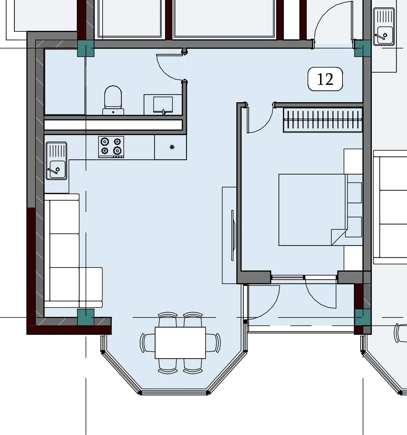 Floor plan of apartment NT-B06-F06-U01