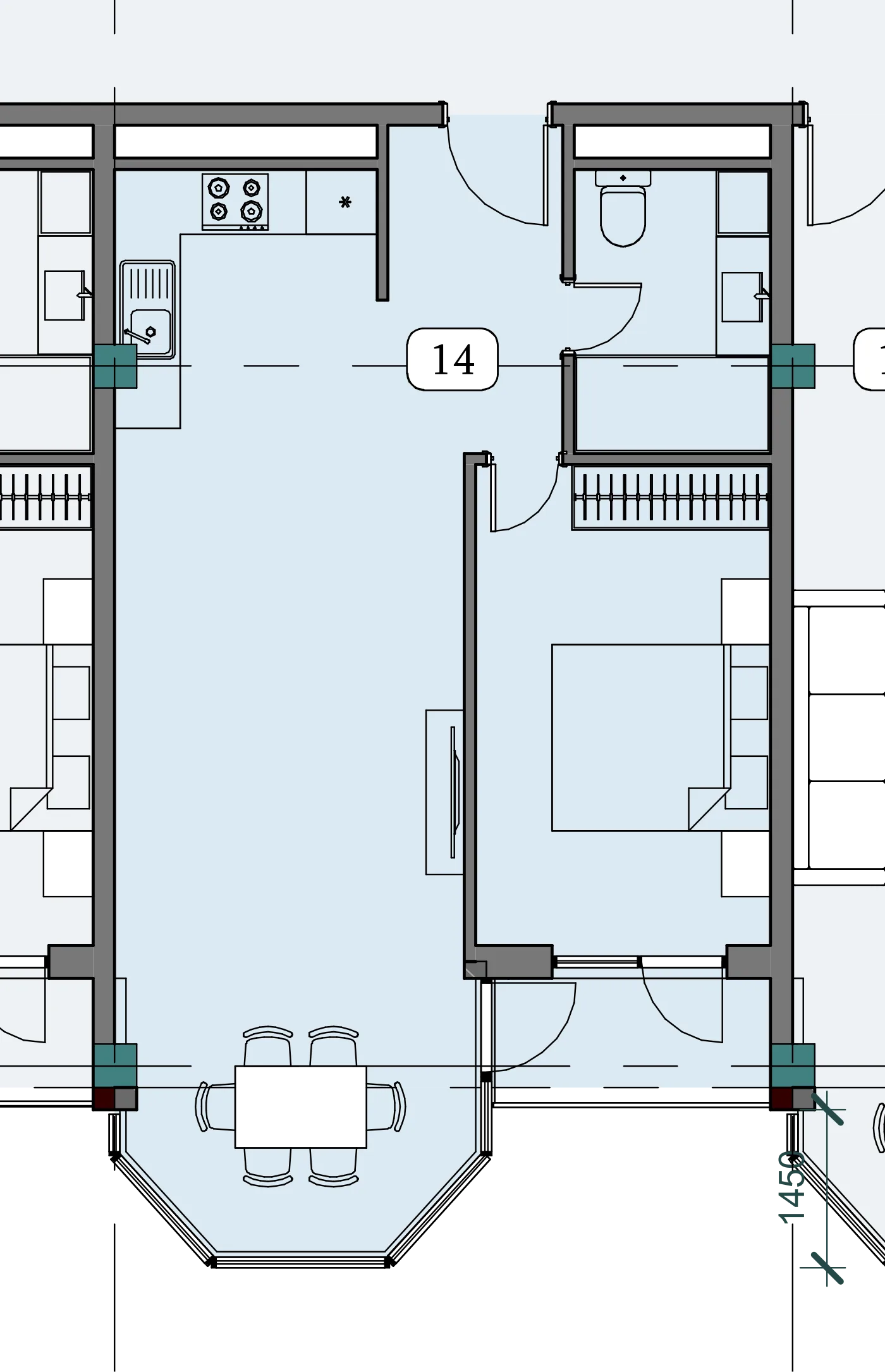 Floor plan of apartment NT-B06-F06-U03