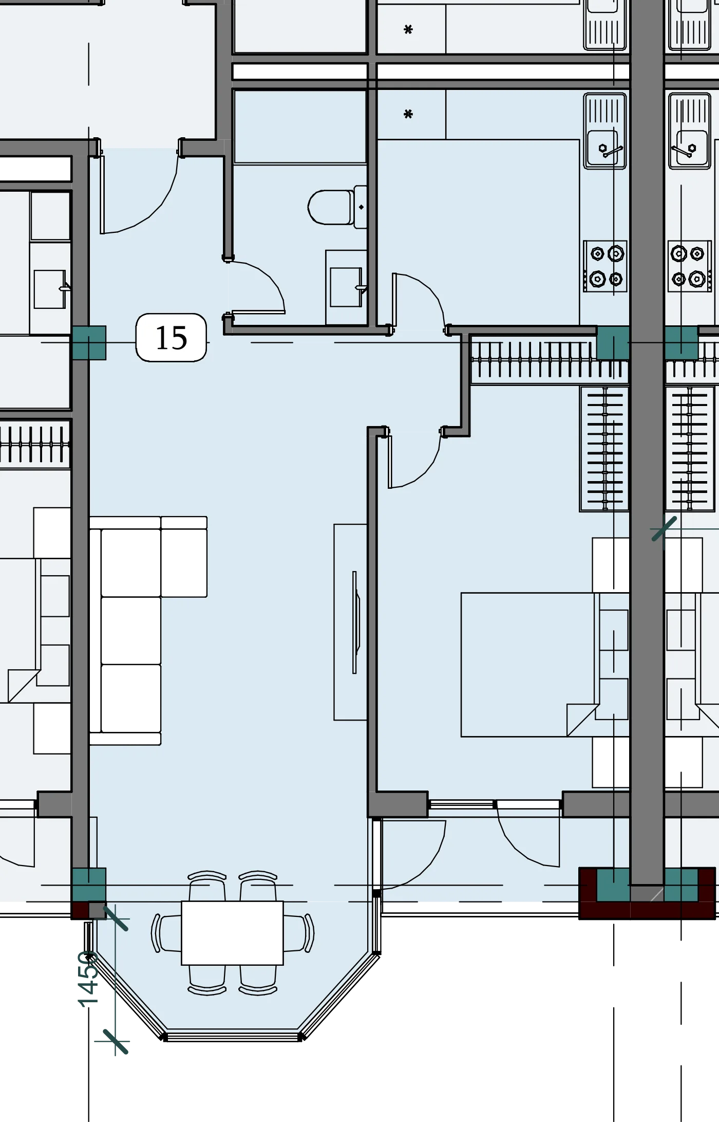 Floor plan of apartment NT-B06-F06-U04