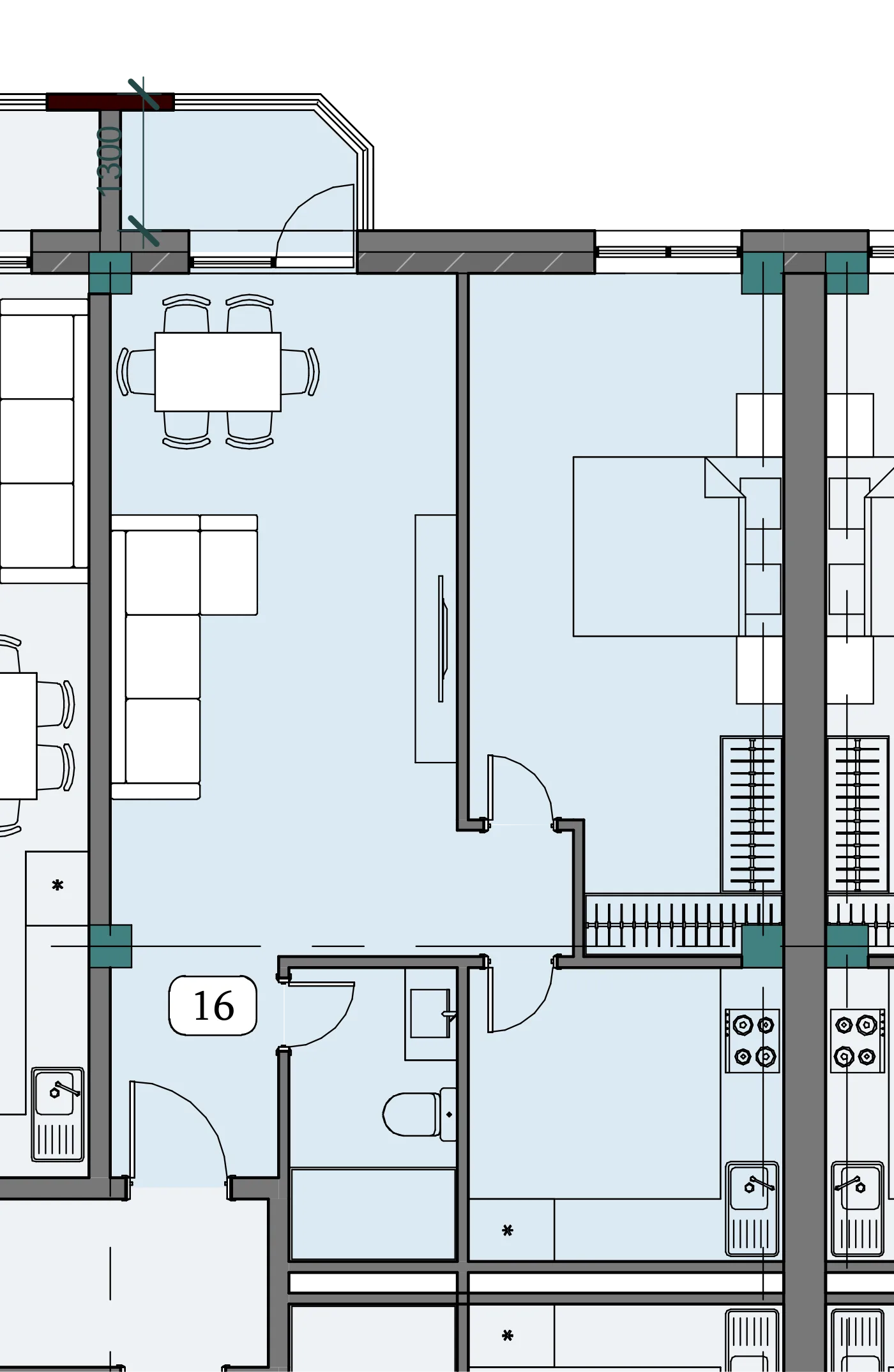 Floor plan of apartment NT-B06-F07-U05