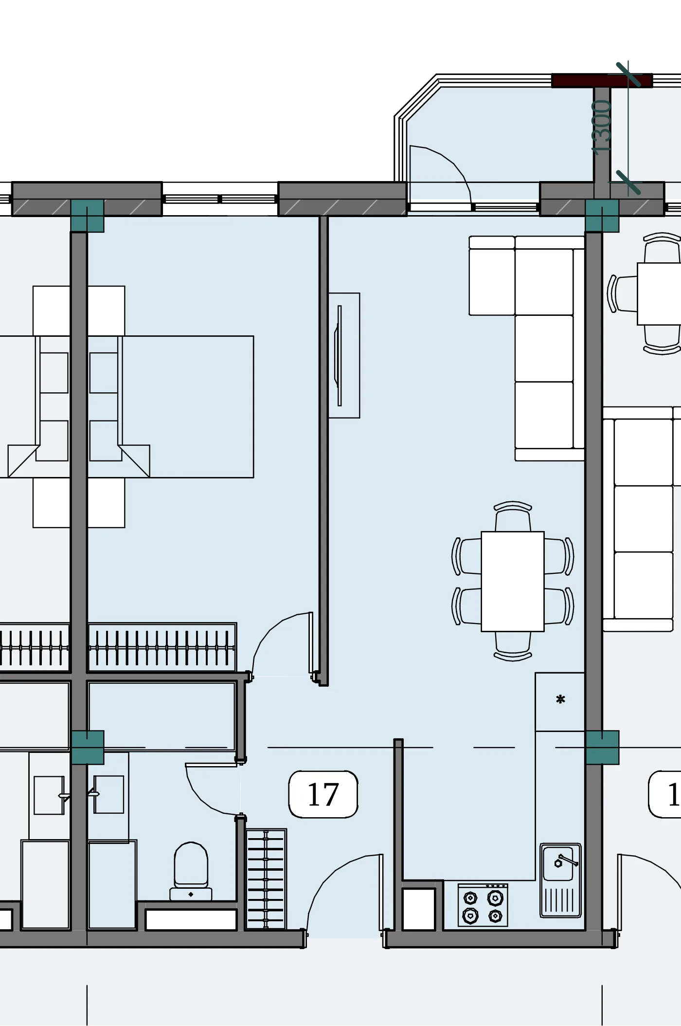 Floor plan of apartment NT-B06-F06-U06