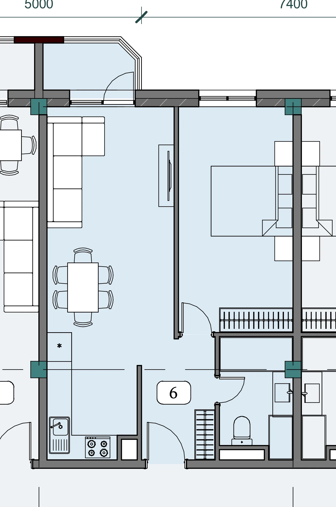 Floor plan of apartment NT-B07-F06-U06