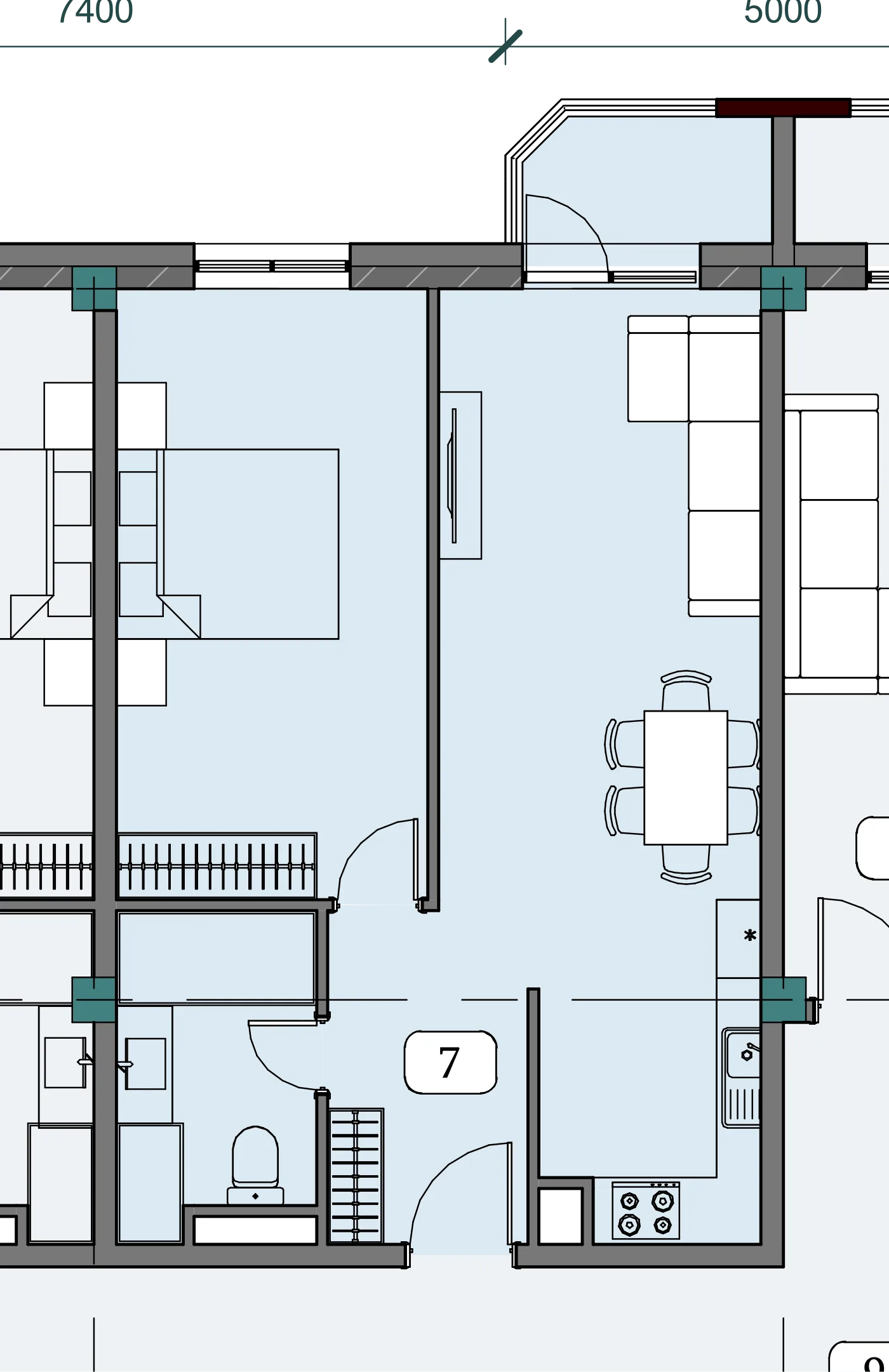 Floor plan of apartment NT-B03-F06-U07