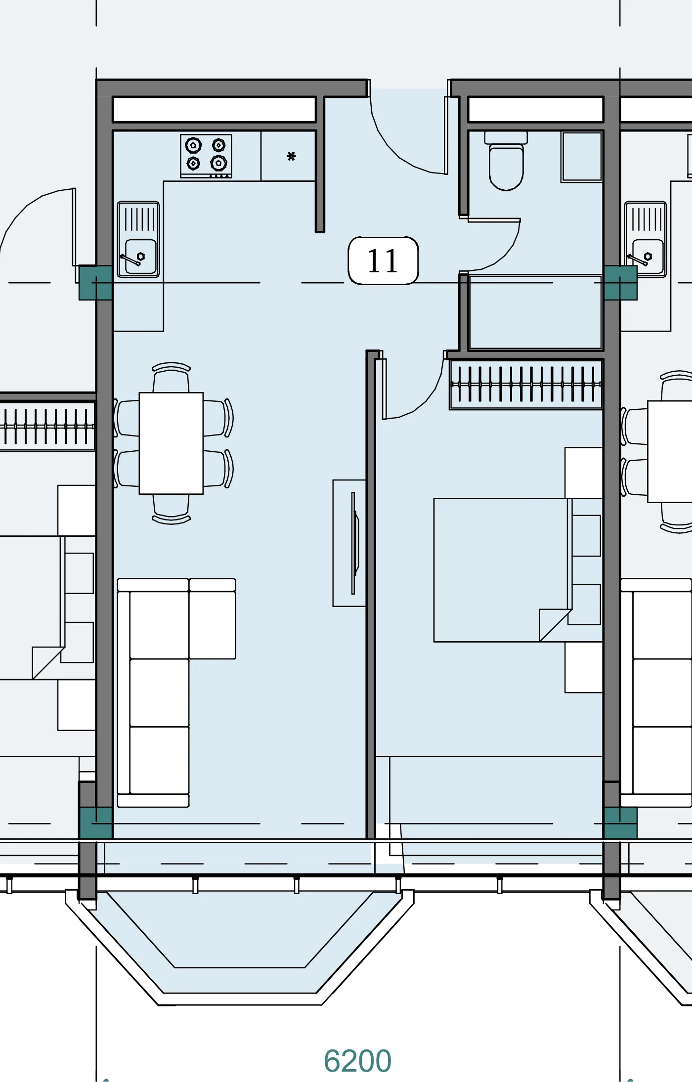 Floor plan of apartment NT-B08-F08-U02