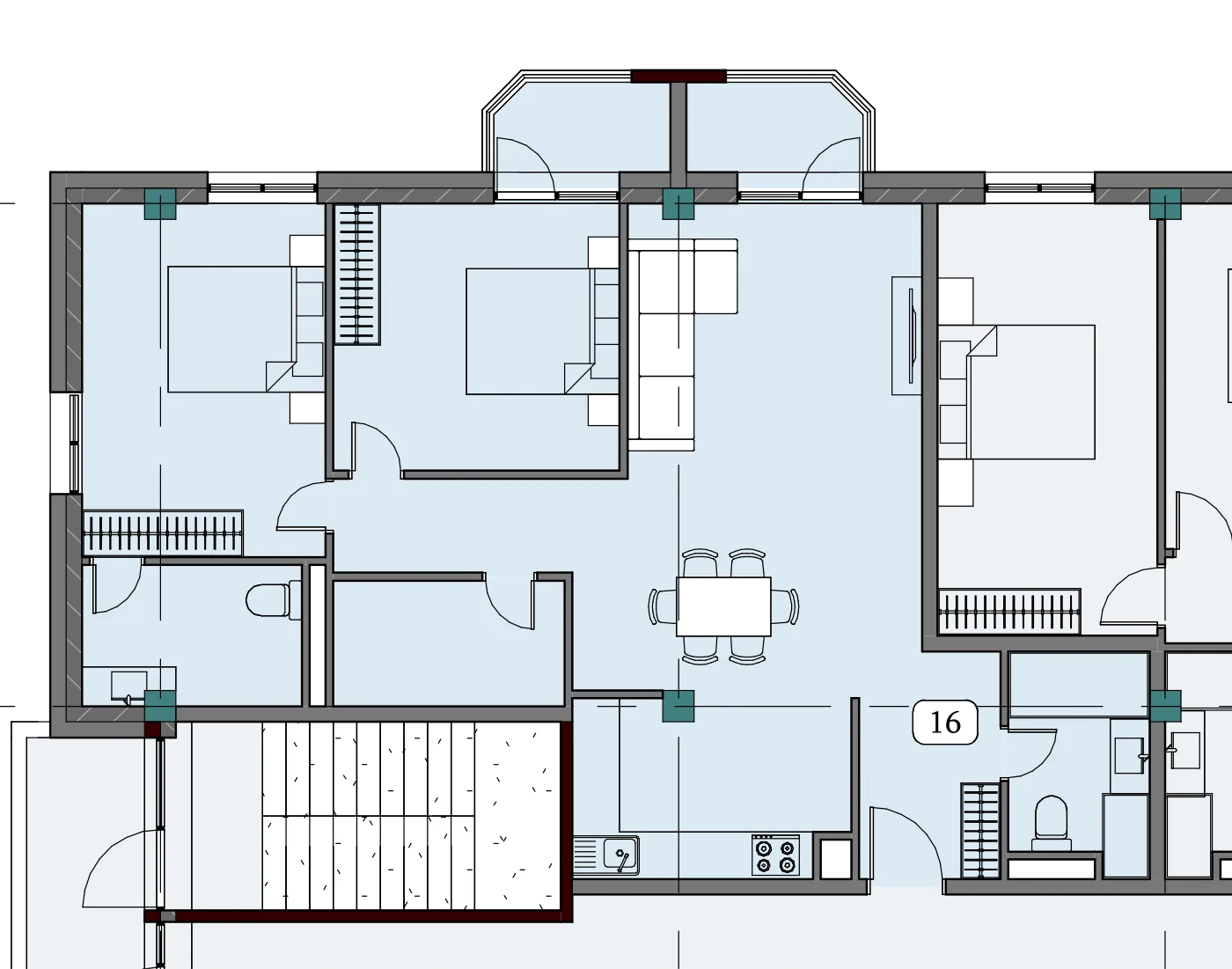 Floor plan of apartment NT-B06-F08-U07