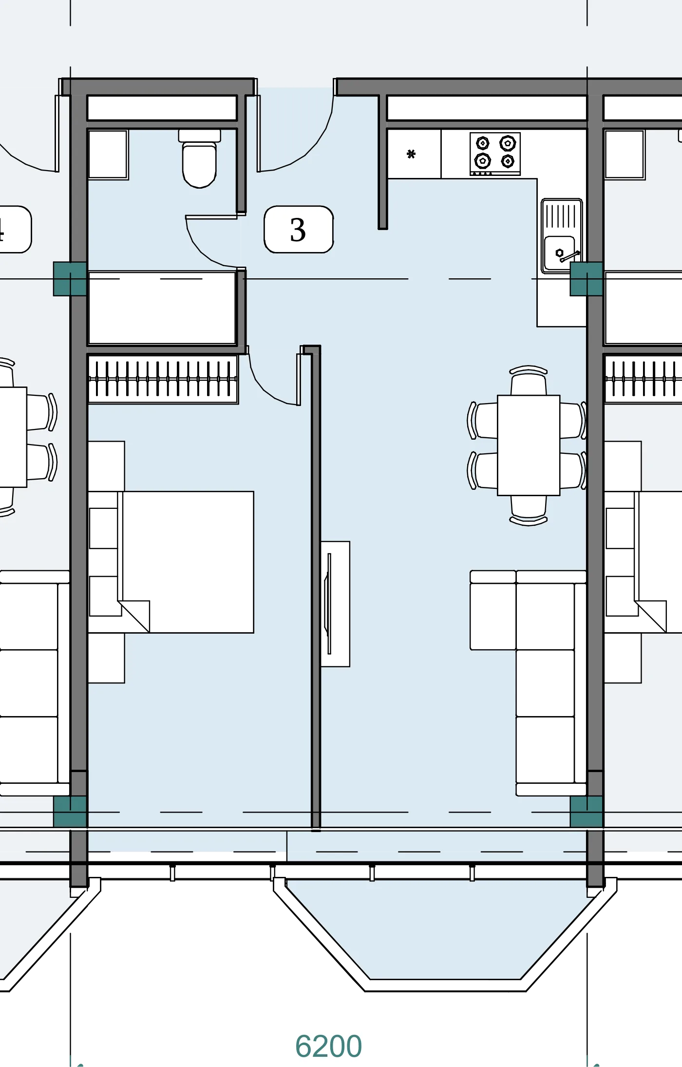 Floor plan of apartment NT-B07-F08-U03