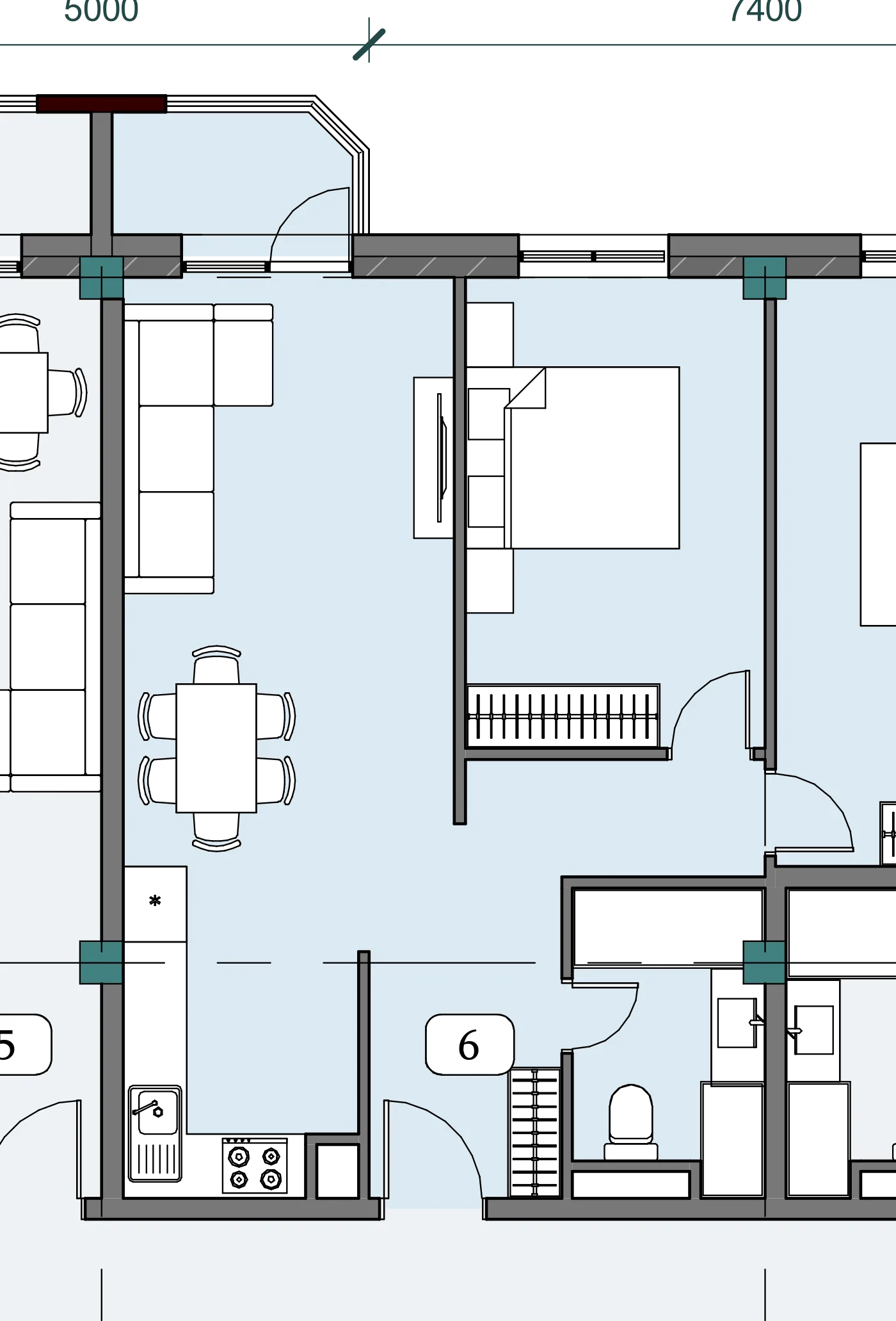 Floor plan of apartment NT-B07-F08-U06