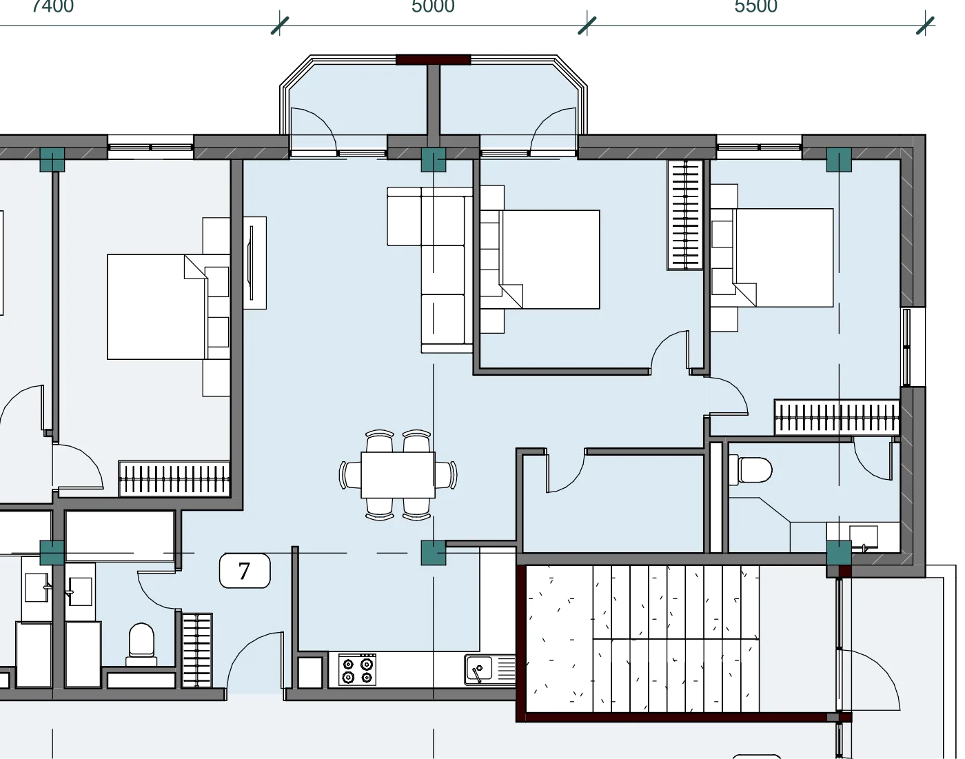 Floor plan of apartment NT-B07-F08-U07