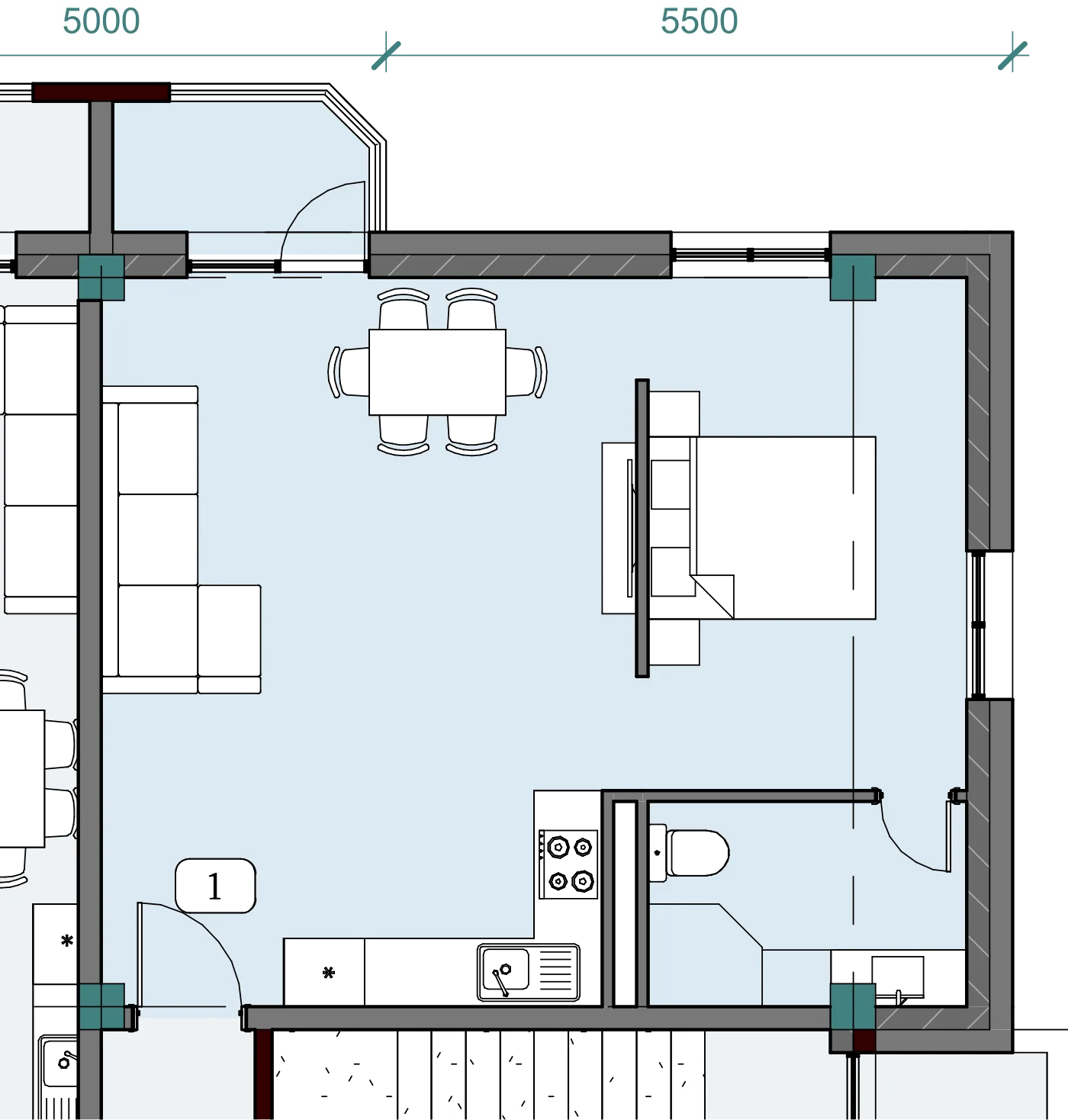 Floor plan of apartment NT-B12-F02-U01