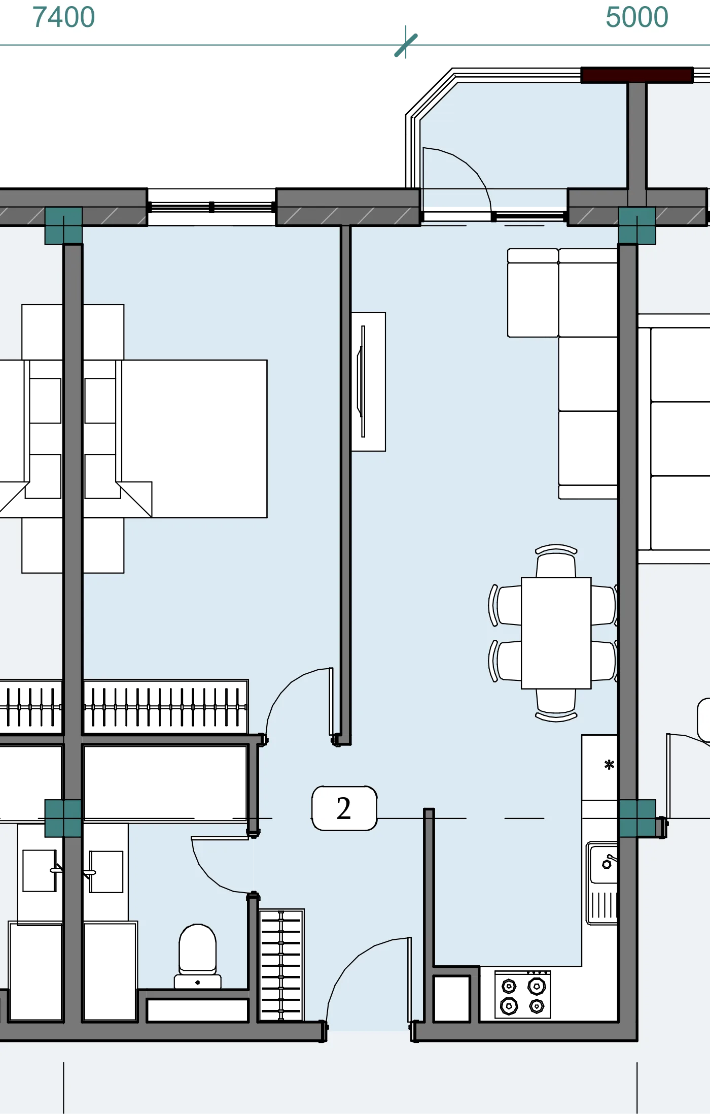 Floor plan of apartment NT-B12-F02-U02