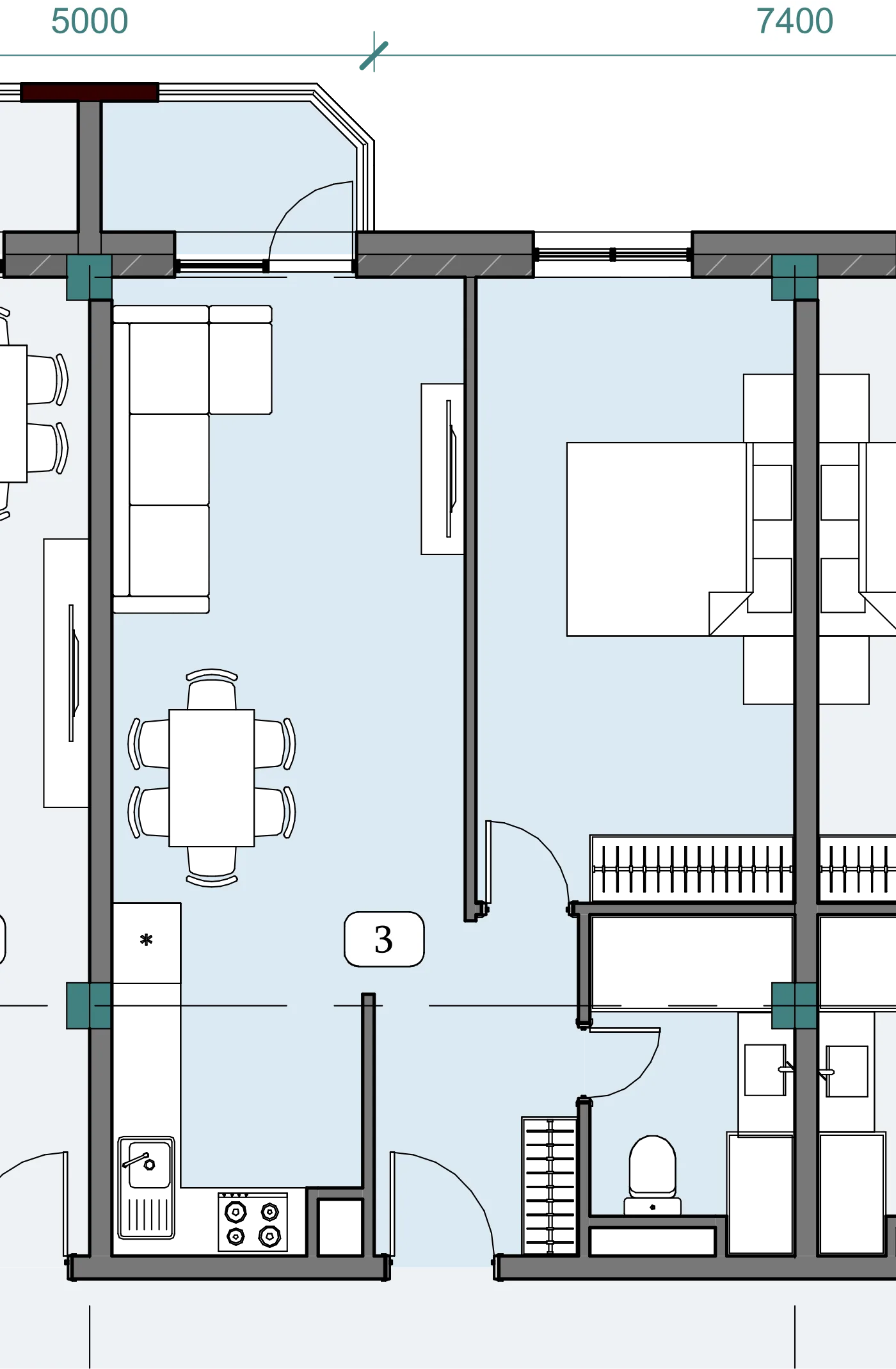 Floor plan of apartment NT-B12-F02-U03