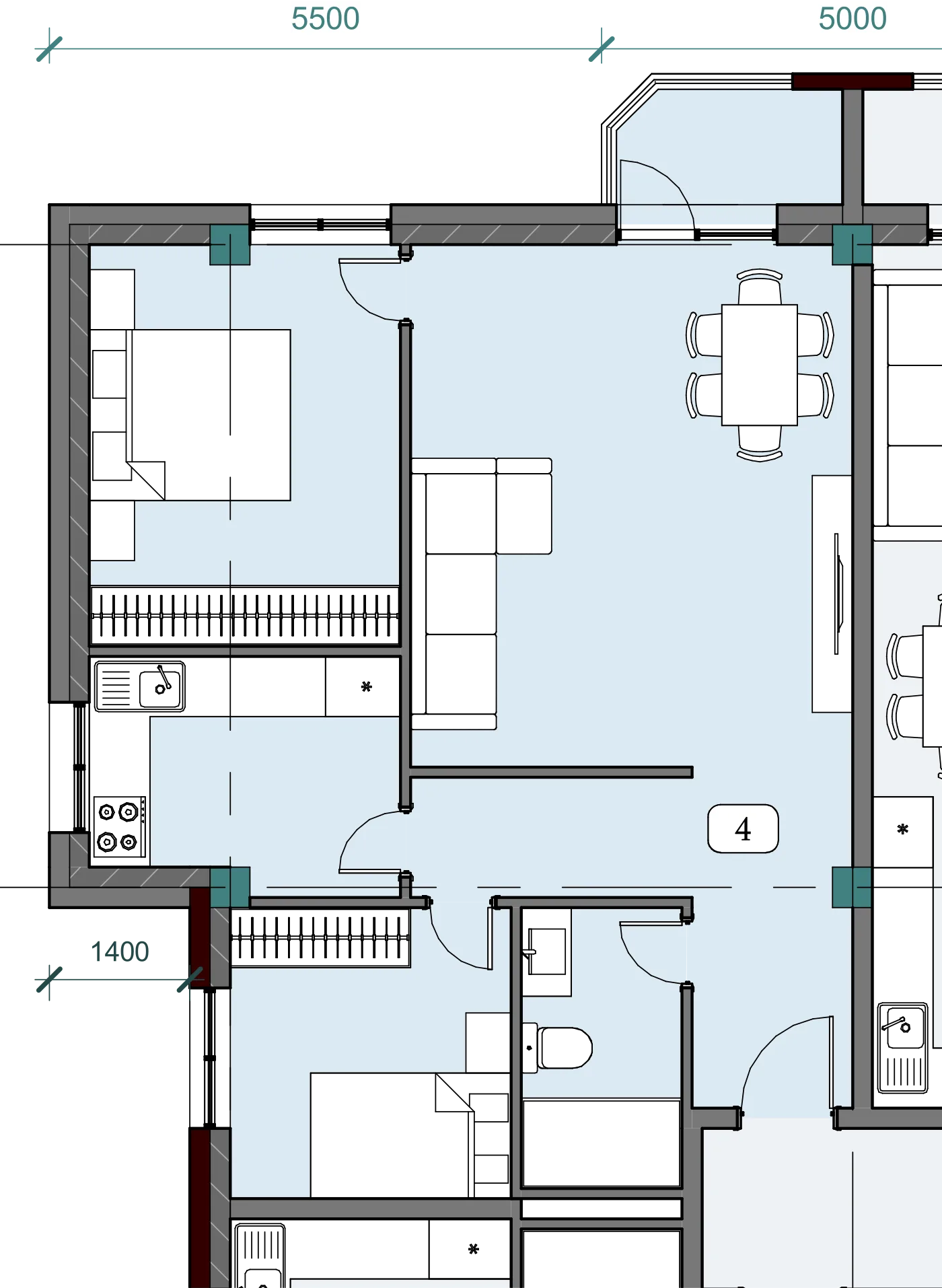 Floor plan of apartment NT-B12-F02-U04