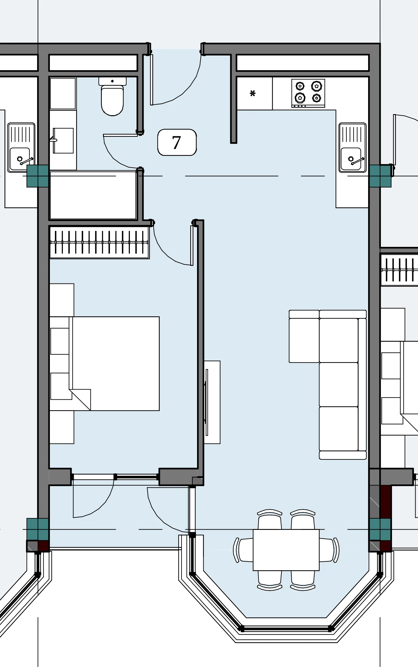 Floor plan of apartment NT-B11-F02-U07