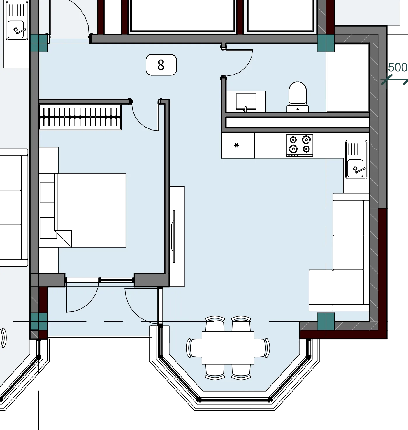 Floor plan of apartment NT-B12-F02-U08