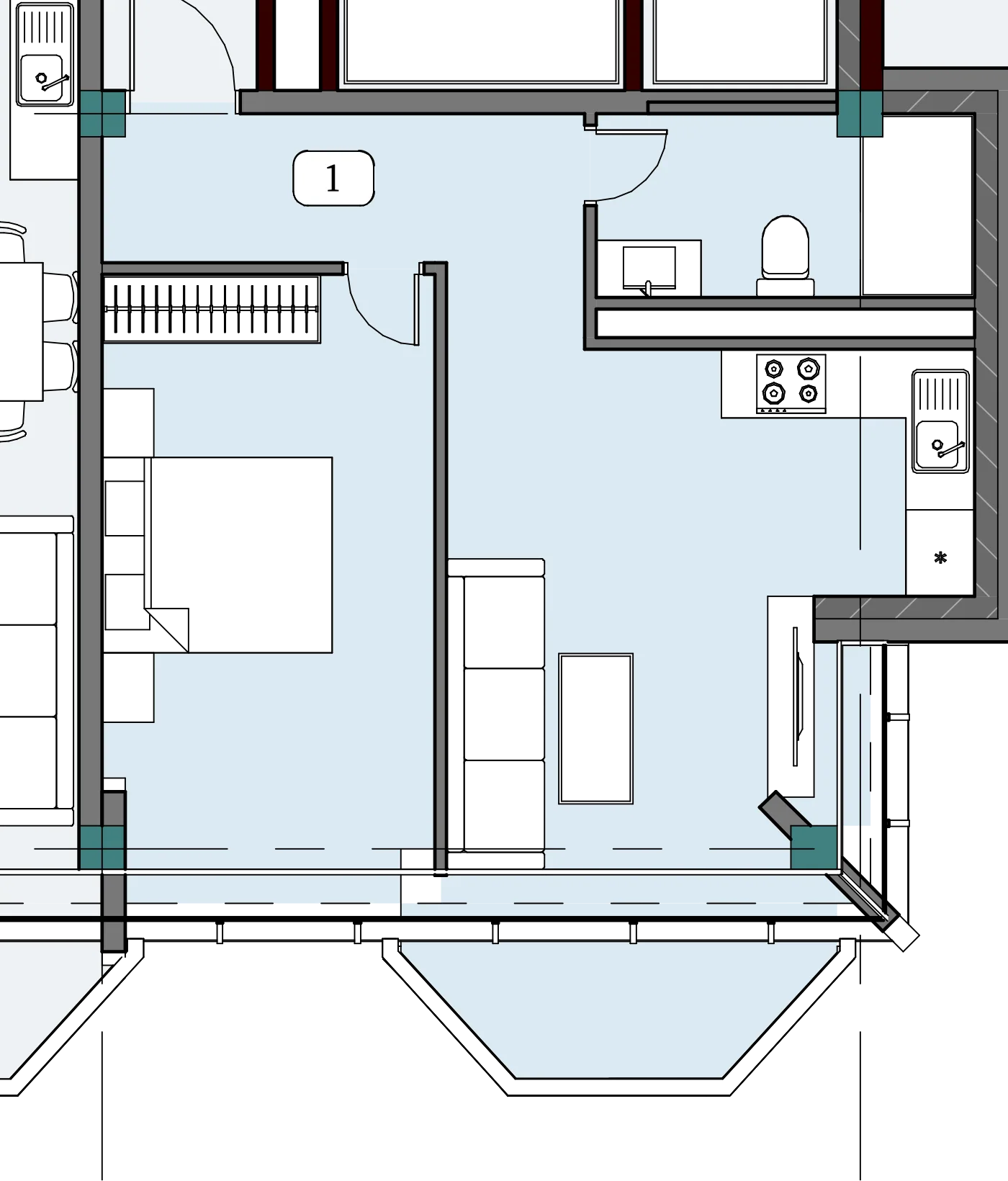 Floor plan of apartment NT-B11-F08-U01