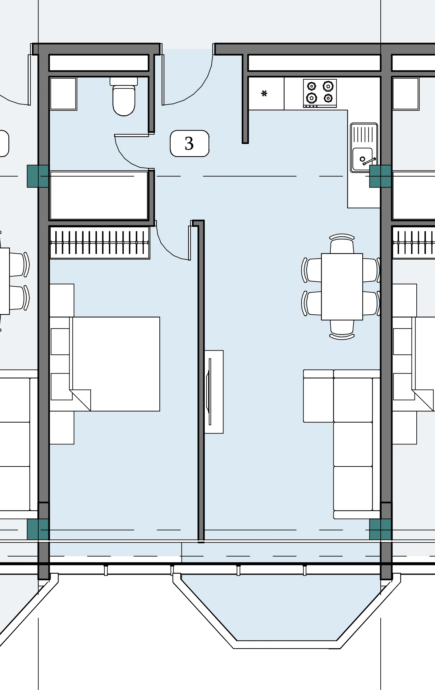 Floor plan of apartment NT-B12-F08-U03