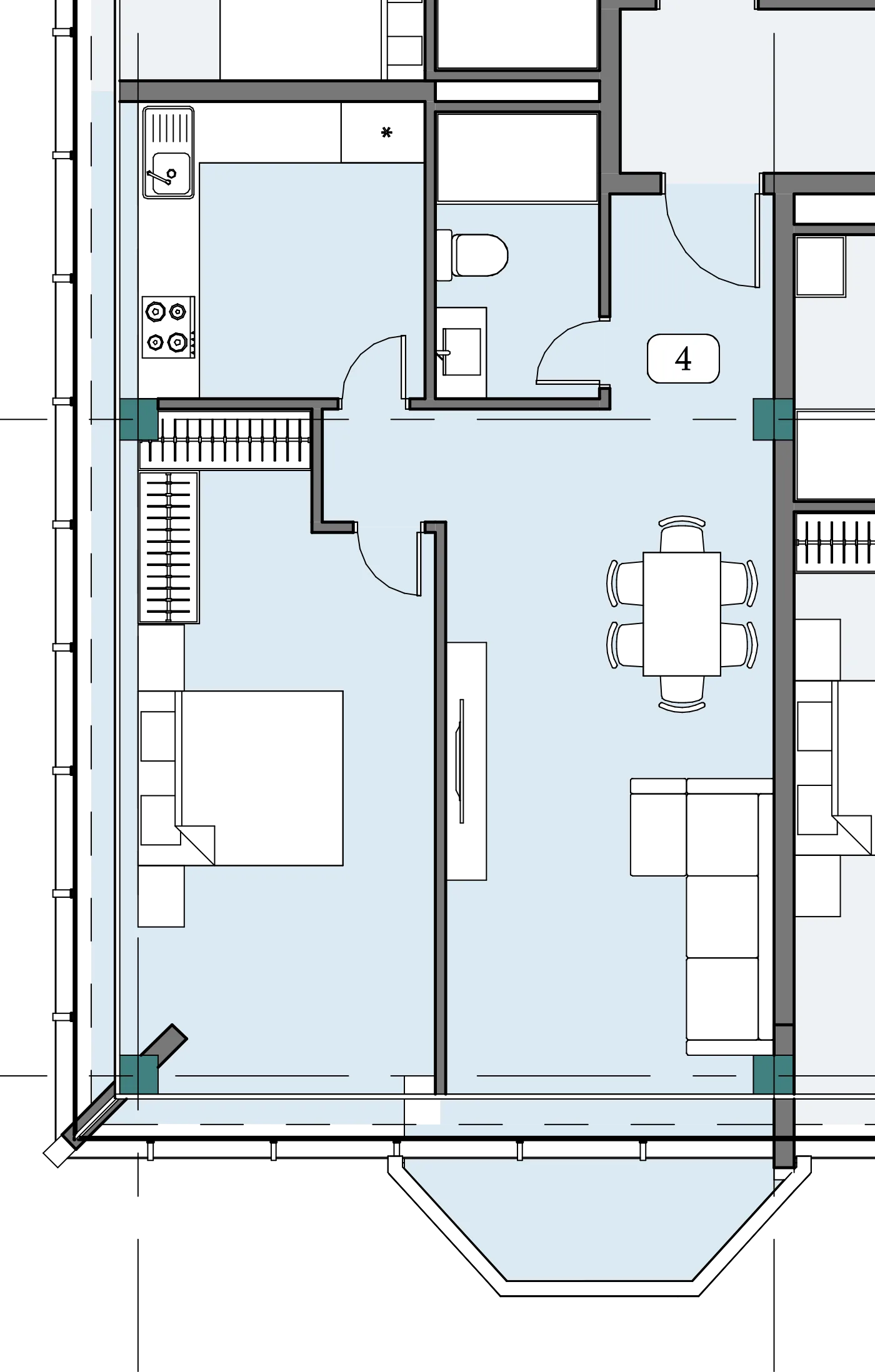 Floor plan of apartment NT-B12-F08-U04