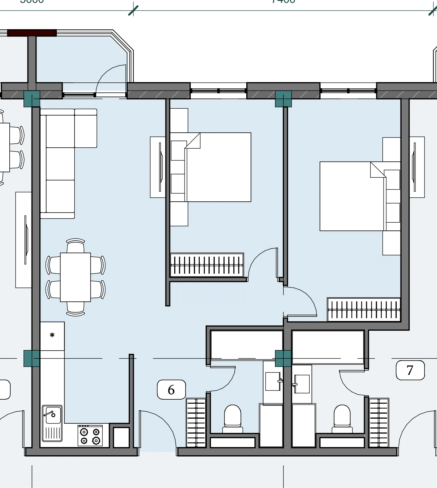 Floor plan of apartment NT-B12-F08-U06