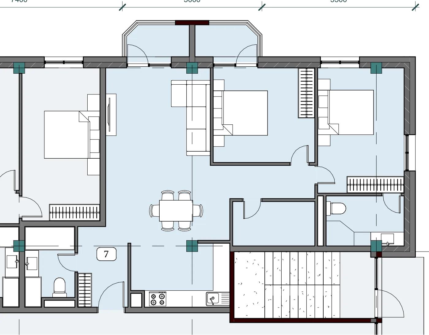 Floor plan of apartment NT-B11-F08-U07